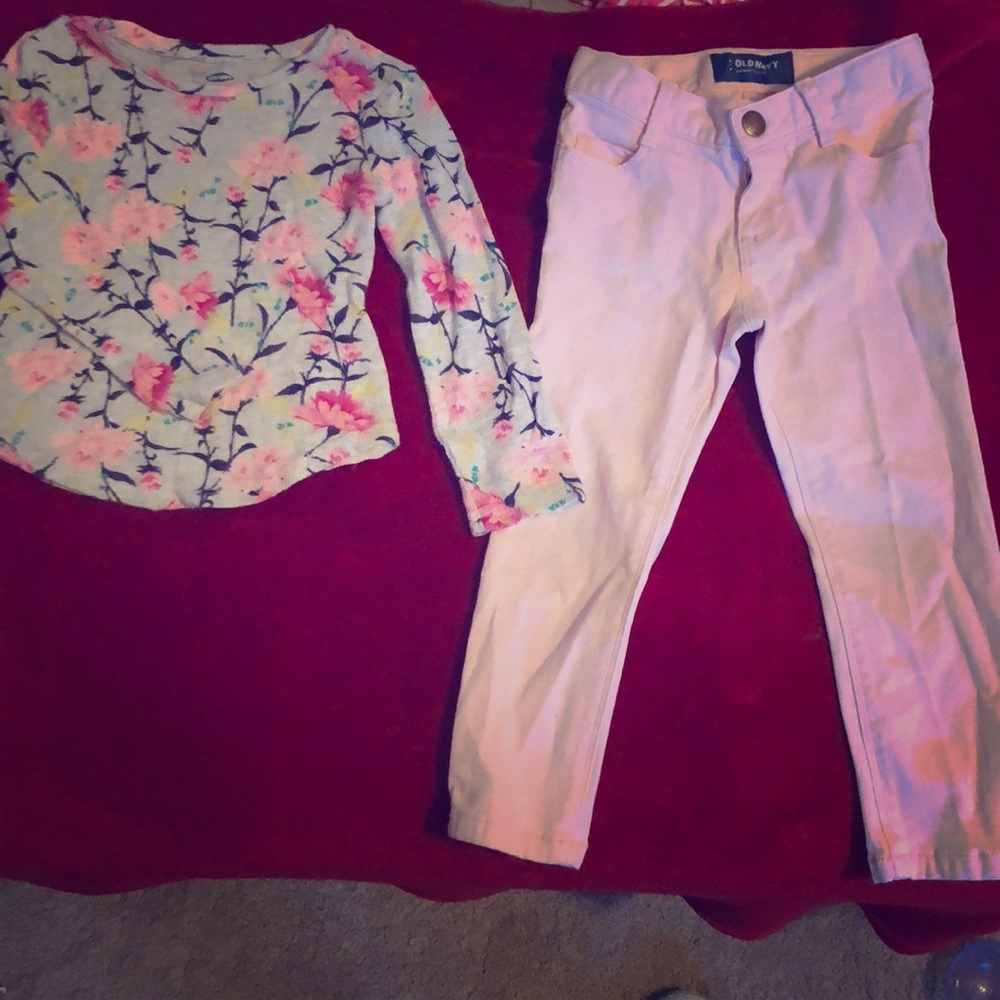 Jean and Thermal Flowered Shirt Old Navy